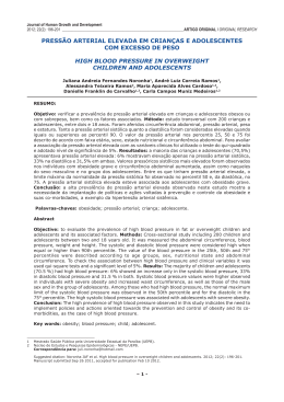 pressão arterial elevada em crianças e adolescentes com