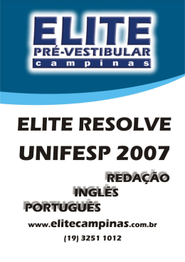 Resolu&ccedil;&atilde;o comentada - Elite Pr&eacute;-Vestibular