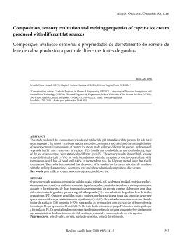 Composition, sensory evaluation and melting properties of caprine