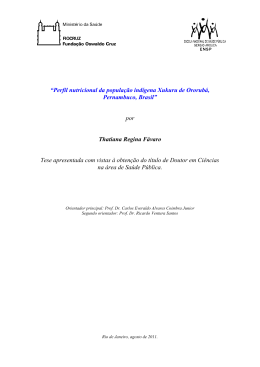 &ldquo;Perfil nutricional da popula&ccedil;&atilde;o ind&iacute;gena Xukuru de