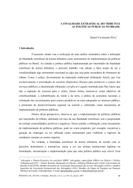 A finalidade extrafiscal do tributo e as pol&iacute;ticas p&uacute;blicas no