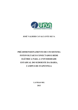 pr&eacute;-dimensionamento de um sistema fotovoltaico