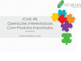 ICMS 4% Operações Interestaduais Com Produtos Importados