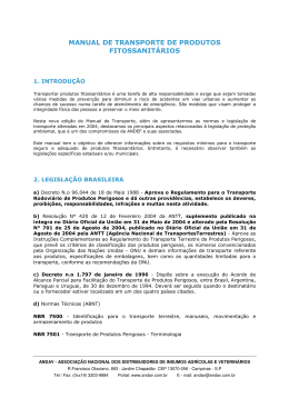 manual de transporte de produtos fitossanit&aacute;rios