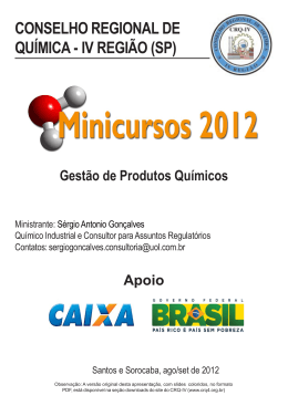 Gest&atilde;o de Produtos Qu&iacute;micos