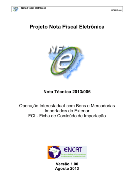 (NT) 2013.006 - Portal da Nota Fiscal Eletrônica