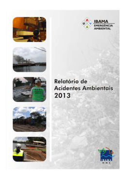 Acidentes Ambientais registrados pelo Ibama em 2013