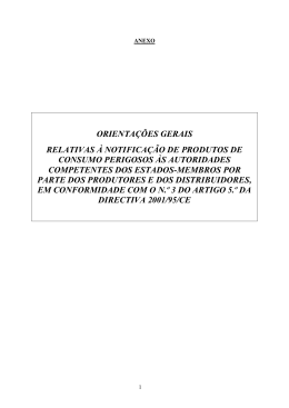 ORIENTAÇÕES GERAIS RELATIVAS À NOTIFICAÇÃO DE