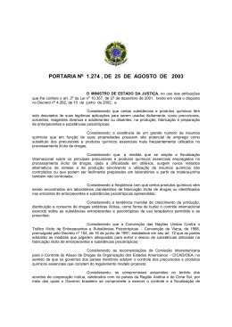 PORTARIA N 1.274 , DE 25 DE AGOSTO DE 2003