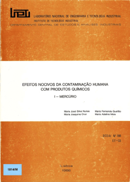 EFEITS NOOIVOS DA CONTAMINAÇÃO COM PRODUTOS