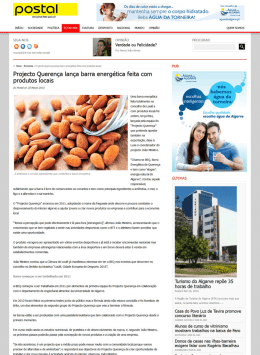 Projecto Queren&ccedil;a lan&ccedil;a barra energ&eacute;tica feita com produtos locais