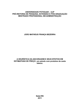 a heur&iacute;stica da ancoragem e seus efeitos em estimativas de