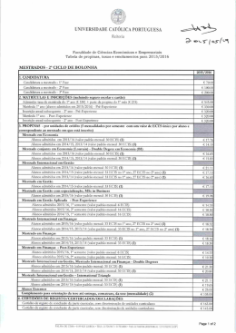 Reitoria Faculdade de Ciências Económicas e Empresariais Tabela