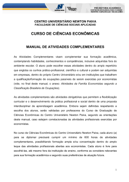 CURSO DE CI&Ecirc;NCIAS ECON&Ocirc;MICAS