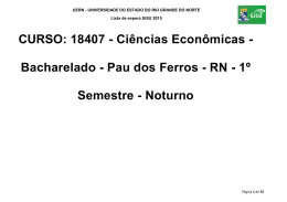 CURSO: 18407 - Ciências Econômicas - Bacharelado - Pau
