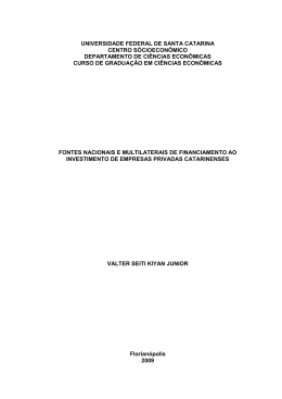 fontes nacionais e multilaterais de financiamento ao investimento de