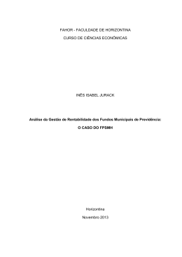 an&aacute;lise da gest&atilde;o de rentabilidade dos fundos municipais
