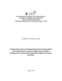 Comparativo entre o nivelamento do eixo de uma rodovia com