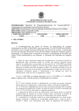 Parecer CNE/CEB nº 3/2014, aprovado em 4 de junho de 2014