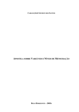 APOSTILA SOBRE VARI&Aacute;VEIS E N&Iacute;VEIS DE MENSURA&Ccedil;&Atilde;O