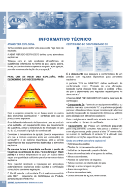 Informativo T&eacute;cnico de &Aacute;reas Potencialmente Explosivas