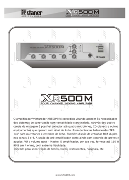 O amplificador/misturador XR500M foi concebido visando