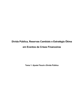 D&iacute;vida P&uacute;blica, Reservas Cambiais e Estrat&eacute;gia