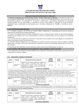 EDITAL DE SELE&Ccedil;&Atilde;O SIMPLIFICADA N&ordm;001/ 2009