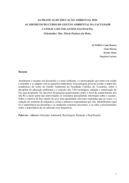 as praticas da educa&ccedil;&atilde;o ambiental dos academicos o curso de
