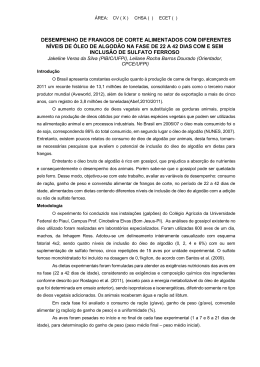 desempenho de frangos de corte alimentados com diferentes níveis