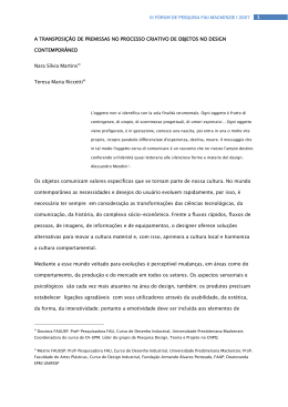 A transposi&ccedil;&atilde;o de premissas no processo criativo de objetos no