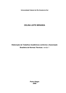 Elabora&ccedil;&atilde;o de Trabalhos Acad&ecirc;micos conforme a