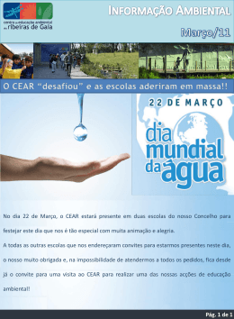 Março 2011 - Centro de Educação Ambiental das Ribeiras de Gaia