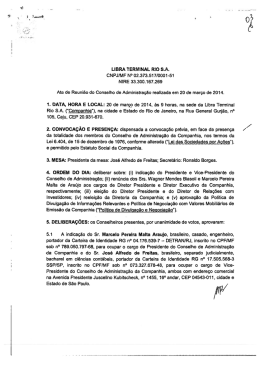 Ata de Reunião do Conselho de Administração
