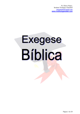 Pr. Fl&aacute;vio Nunes. Instituto Teol&oacute;gico Gamaliel instgamaliel@gmail