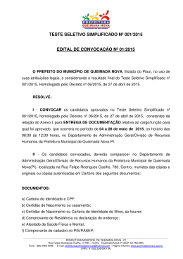 EDITAL DE CONVOCA&Ccedil;&Atilde;O N&ordm; 01-2015