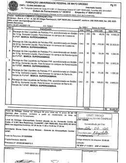 FUNDA&Ccedil;&Atilde;O UNIVERSIDADE FEDERAL DE MATO