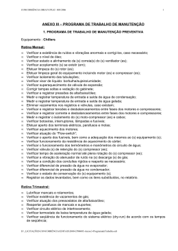 ANEXO III &ndash; PROGRAMA DE TRABALHO DE MANUTEN&Ccedil;&Atilde;O