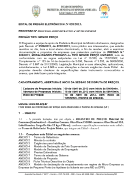&ordm;.N&ordm; 020/2013. - Prefeitura Municipal de Ministro Andreazza