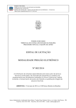 edital de licita&ccedil;&atilde;o modalidade preg&atilde;o eletr&ocirc;nico n&ordm; 002/2014