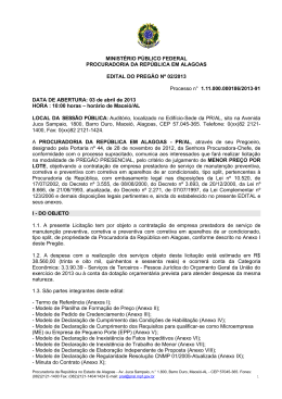 Edital - Procuradoria da Rep&uacute;blica em Alagoas