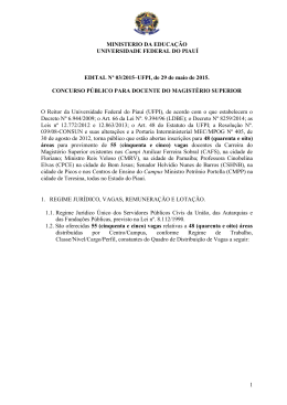 Abertura Edital retificado - Univ. Federal do Piau&iacute;/UFPI