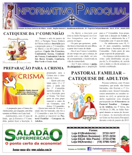 Informativo Paroquial - Janeiro 2015