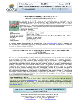 Boletim Informativo Mar/2012 Numero 02/2012 ASSOCIAÇÃO