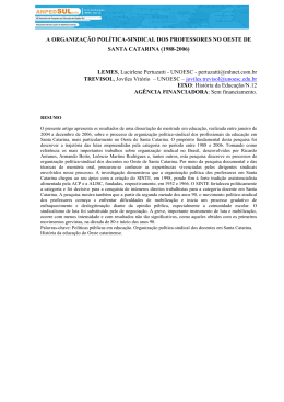 a organização política-sindical dos professores no oeste de santa