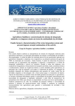 Agricultores familiares: caracteriza&ccedil;&atilde;o do sistema de