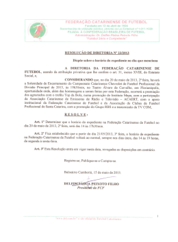 Lei a RDI n&ordm; 23/2013 - Federa&ccedil;&atilde;o Catarinense de Futebol