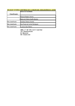 SELE&Ccedil;AO TUTORIA A DIST&Acirc;NCIA 2011.2 DISCIPLINA