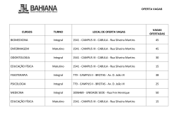 Relação de vagas ofertadas