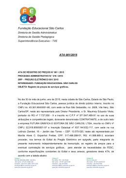Tomada de Pre&ccedil;o N&ordm; 001/2015 - Funda&ccedil;&atilde;o Educacional S&atilde;o Carlos
